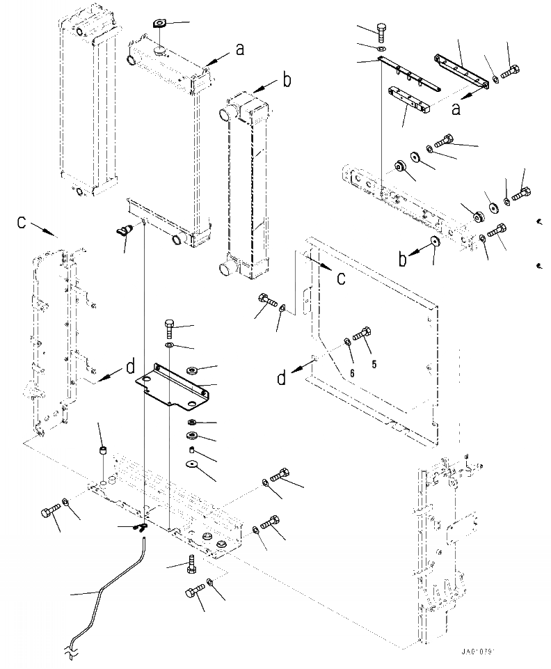 Схема запчастей Komatsu WA320-7 - C- КРЕПЛЕНИЕ РАДИАТОРА СИСТЕМА ОХЛАЖДЕНИЯ