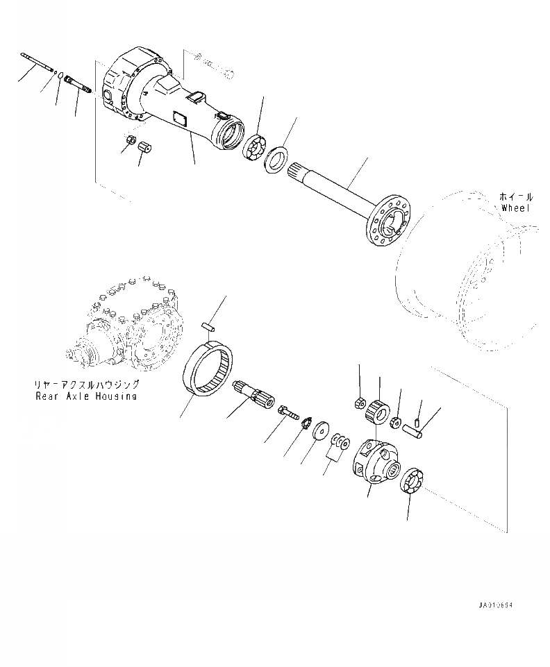 Схема запчастей Komatsu WA320-7 - F- ЗАДН. МОСТ КОНЕЧНАЯ ПЕРЕДАЧА И КОЖУХ - LH СИЛОВАЯ ПЕРЕДАЧА И КОНЕЧНАЯ ПЕРЕДАЧА