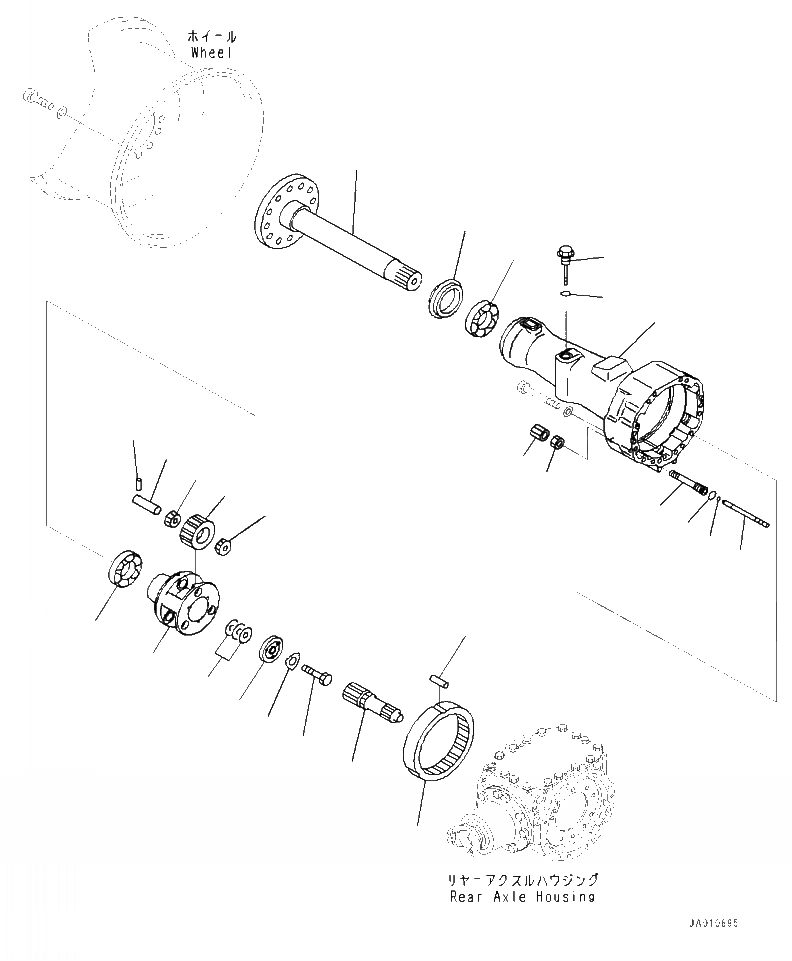 Схема запчастей Komatsu WA320-7 - F- ЗАДН. МОСТ КОНЕЧНАЯ ПЕРЕДАЧА И КОЖУХ - RH СИЛОВАЯ ПЕРЕДАЧА И КОНЕЧНАЯ ПЕРЕДАЧА