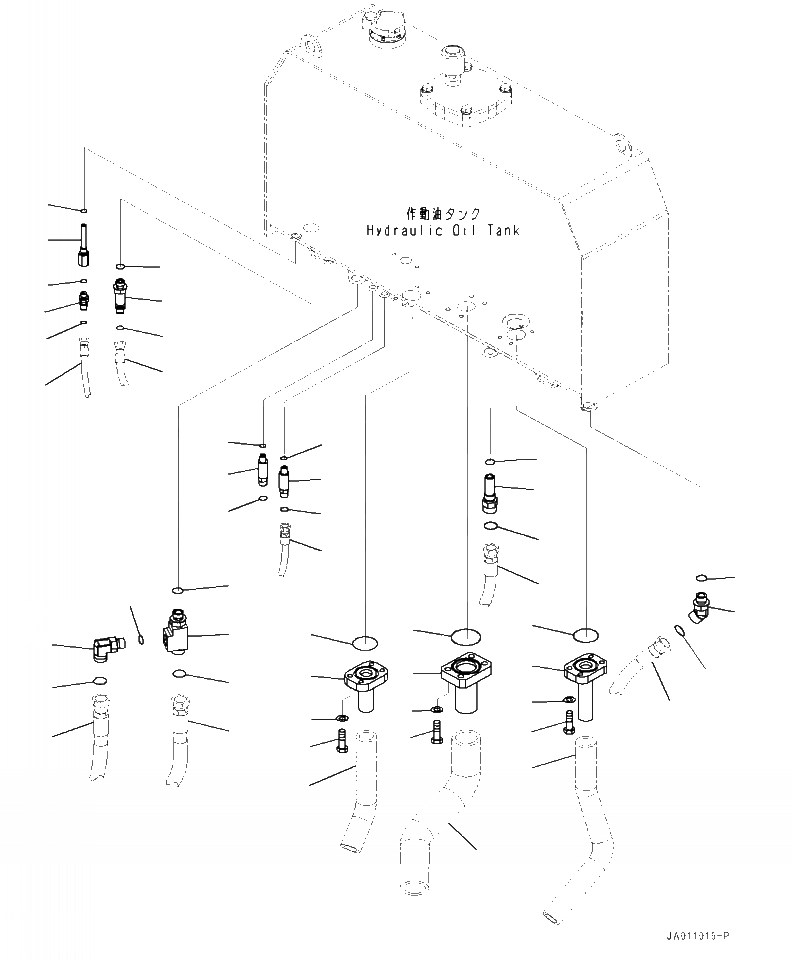 Схема запчастей Komatsu WA320-7 - H- ГИДР. БАК. ВСАСЫВ. ТРУБЫ СОЕДИН-ЕS ГИДРАВЛИКА