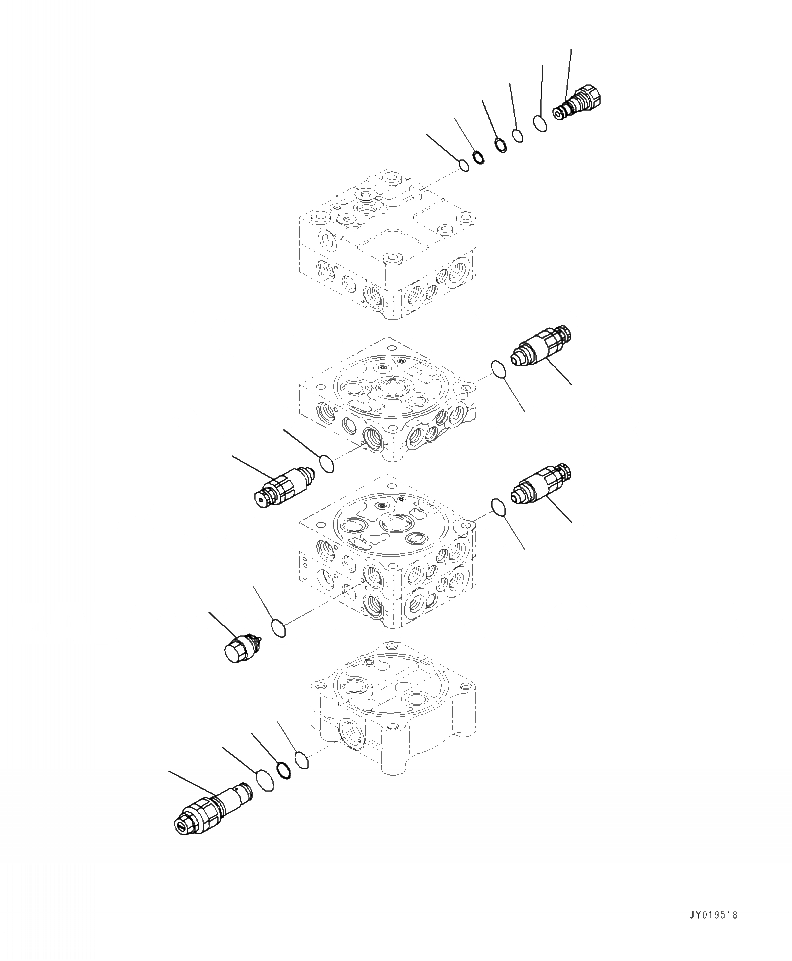 Схема запчастей Komatsu WA320-7 - H-7 УПРАВЛЯЮЩ. КЛАПАН 3-Х СЕКЦИОНН. ASSEMBLY (7/) ГИДРАВЛИКА