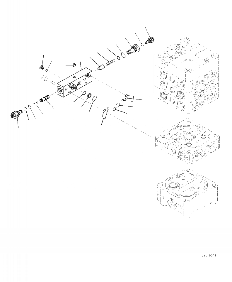 Схема запчастей Komatsu WA320-7 - H-8 УПРАВЛЯЮЩ. КЛАПАН 3-Х СЕКЦИОНН. ASSEMBLY (8/) ГИДРАВЛИКА
