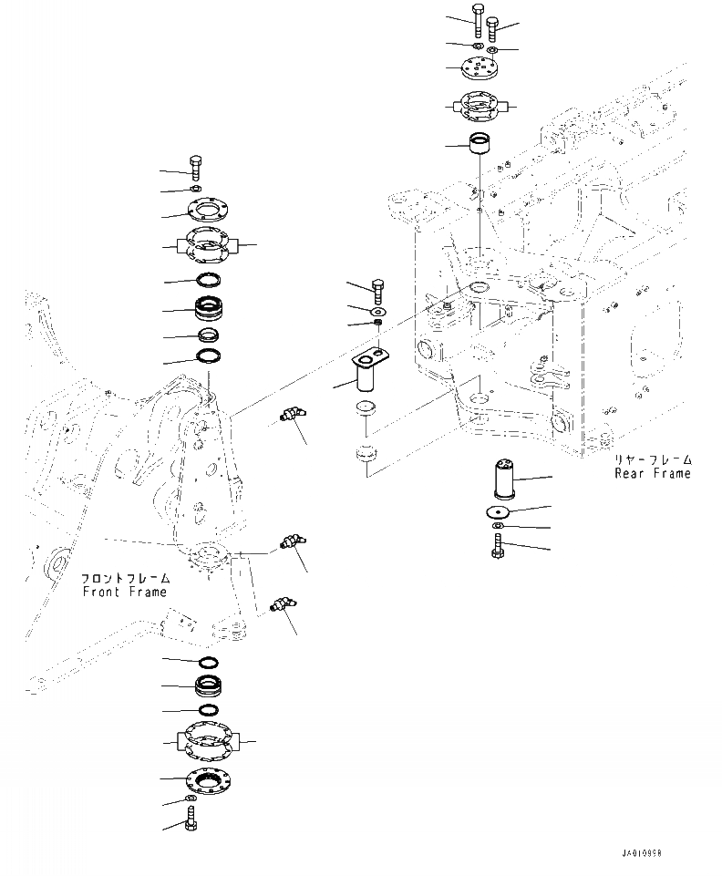 Схема запчастей Komatsu WA320-7 - J- HINGE ПАЛЕЦ ОСНОВНАЯ РАМА И ЕЕ ЧАСТИ