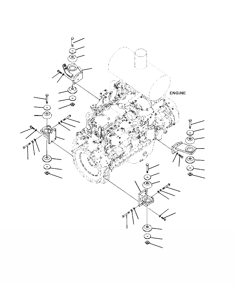 Схема запчастей Komatsu WA320-6 - B-A КРЕПЛЕНИЕ ДВИГАТЕЛЯ КОМПОНЕНТЫ ДВИГАТЕЛЯ