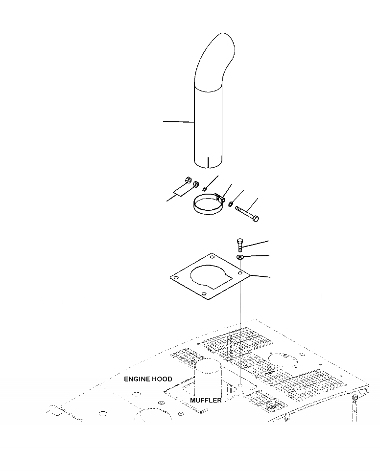 Схема запчастей Komatsu WA320-6 - B-A ВЫХЛОПНАЯ ТРУБА КОМПОНЕНТЫ ДВИГАТЕЛЯ