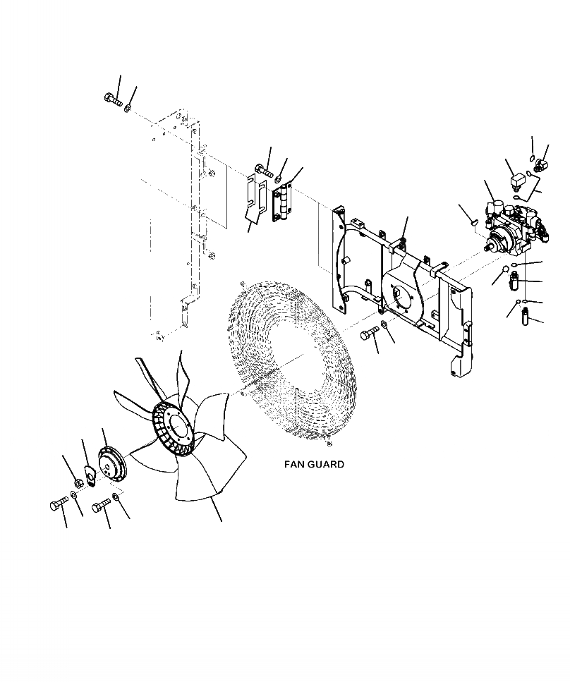 Схема запчастей Komatsu WA320-6 - C-A ВЕНТИЛЯТОР ОХЛАЖДЕНИЯ И МОТОР КРЕПЛЕНИЕ СИСТЕМА ОХЛАЖДЕНИЯ