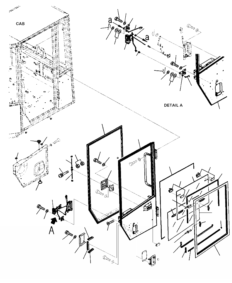 Схема запчастей Komatsu WA320-6 - K-A КАБИНА ROPS ЛЕВ. ДВЕРЬ - заводской номер A-A7 (/) OPERATORXD S ОБСТАНОВКА И СИСТЕМА УПРАВЛЕНИЯ