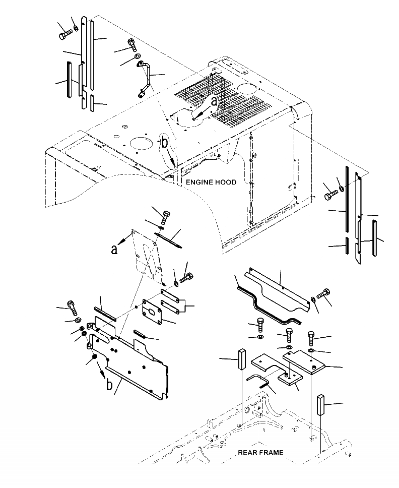 Схема запчастей Komatsu WA320-6 - M-A КАПОТ ДЕФЛЕКТОР ПЛАСТИНА ЧАСТИ КОРПУСА