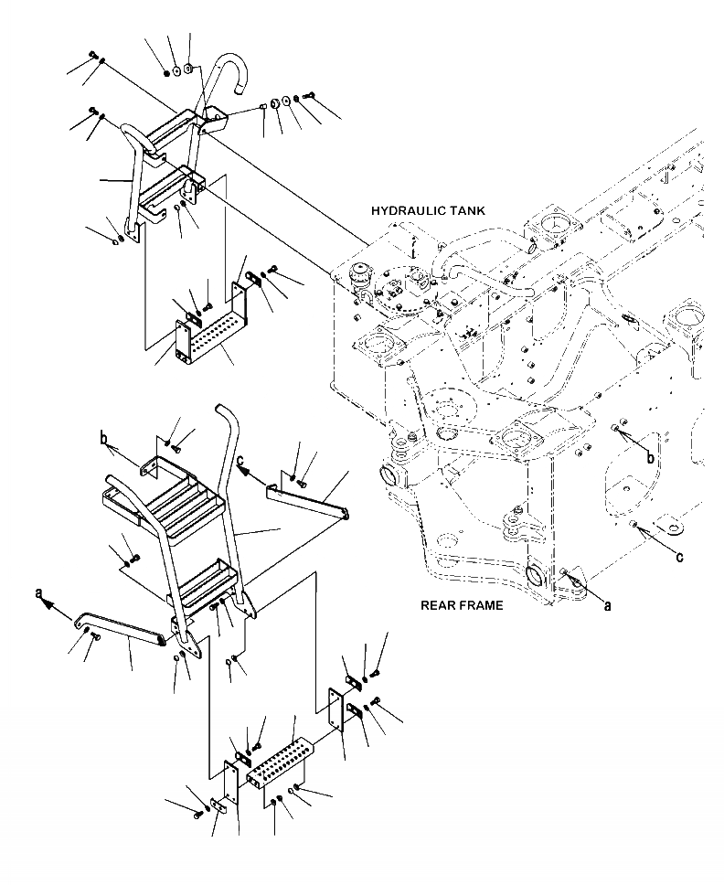 Схема запчастей Komatsu WA320-6 - M-A ЛЕСТНИЦА ЧАСТИ КОРПУСА