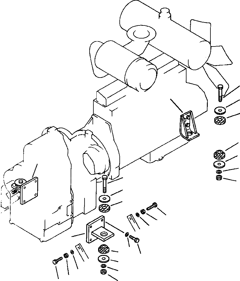 Схема запчастей Komatsu WA320-1LC - КРЕПЛЕНИЕ ДВИГАТЕЛЯ КОМПОНЕНТЫ ДВИГАТЕЛЯ & ЭЛЕКТРИКА