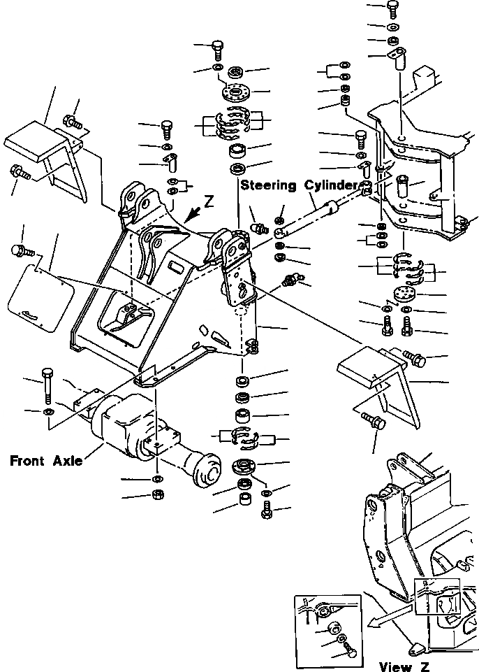 Схема запчастей Komatsu WA320-1LC - ПЕРЕДН. РАМА РАМА, ЧАСТИ КОРПУСА & SUPERSTRUCTURE