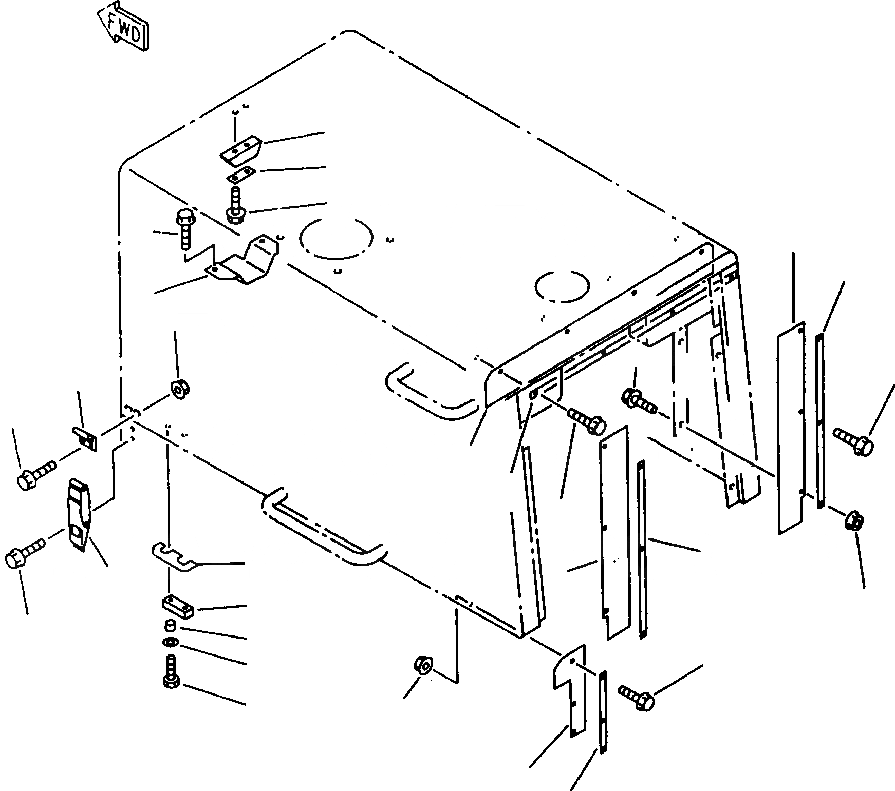 Схема запчастей Komatsu WA320-1LC - ЗАЩИТА РАДИАТОРА AND КАПОТ (LATCHES) РАМА, ЧАСТИ КОРПУСА & SUPERSTRUCTURE