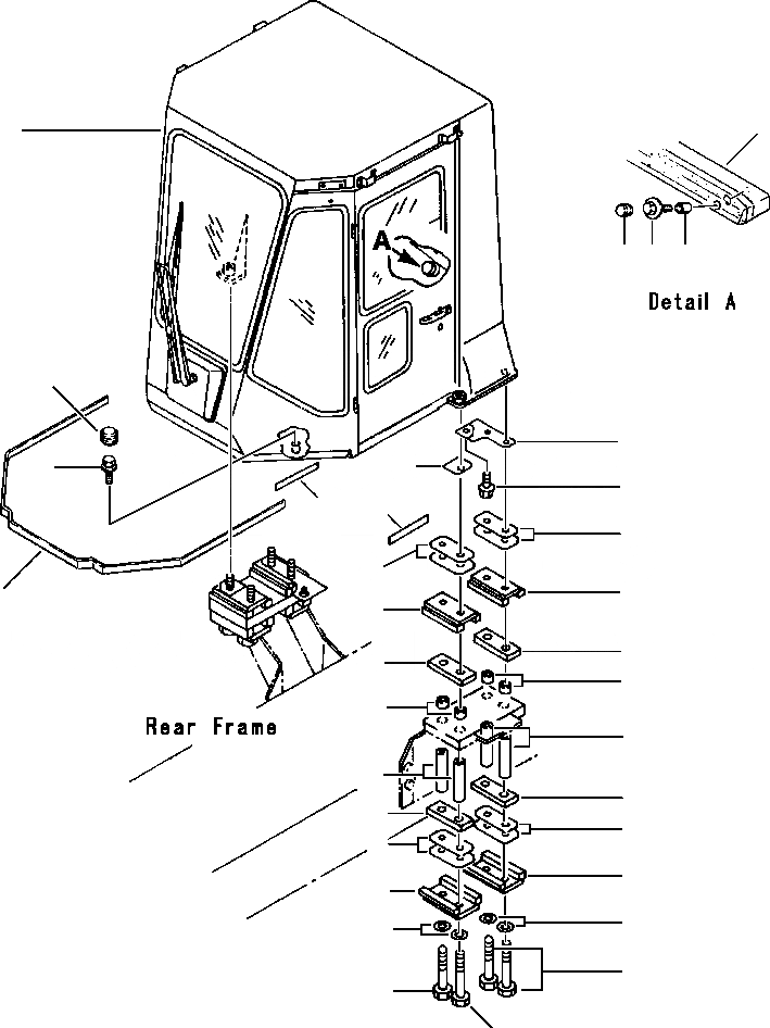 Схема запчастей Komatsu WA320-1LC - КАБИНА ROPS ЭЛЕМЕНТЫ КРЕПЛЕНИЯ РАМА, ЧАСТИ КОРПУСА & SUPERSTRUCTURE