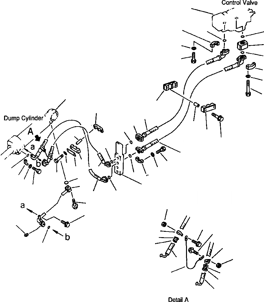 Схема запчастей Komatsu WA320-1LC - ГИДРОЛИНИЯ (УПРАВЛЯЮЩ. КЛАПАН - ГИДРОЦИЛИНДР КОВША) УПРАВЛ-Е РАБОЧИМ ОБОРУДОВАНИЕМ