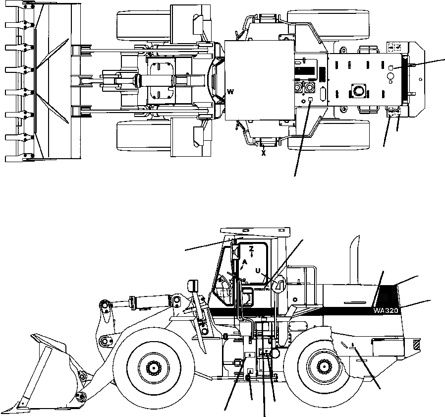 Схема запчастей Komatsu WA320-1LC - МАРКИРОВКА (АНГЛ.) ТАБЛИЧКИS МАРКИРОВКАS, ИНСТРУМЕНТ & КОМПЛЕКТS