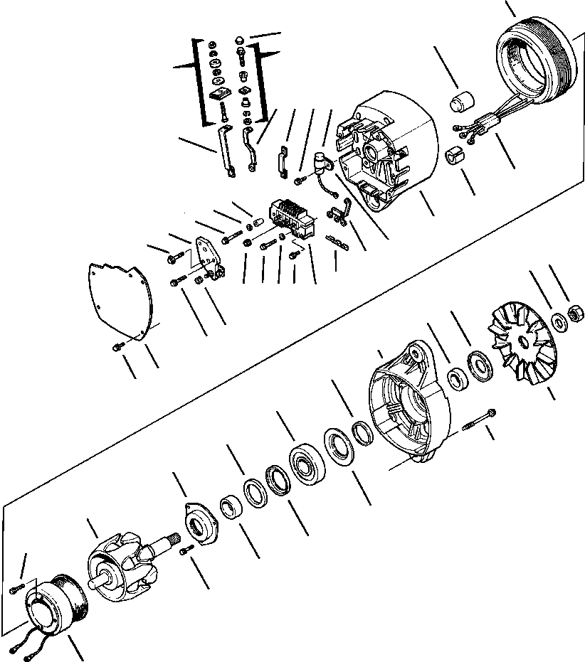 Схема запчастей Komatsu WA320-3L - FIG. B-BDA ГЕНЕРАТОР (A) КОМПОНЕНТЫ ДВИГАТЕЛЯ