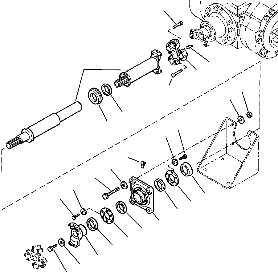 Схема запчастей Komatsu WA320-3L - FIG. F-A ВЕДУЩ. ВАЛ - ПЕРЕДН. СИЛОВАЯ ПЕРЕДАЧА И КОНЕЧНАЯ ПЕРЕДАЧА