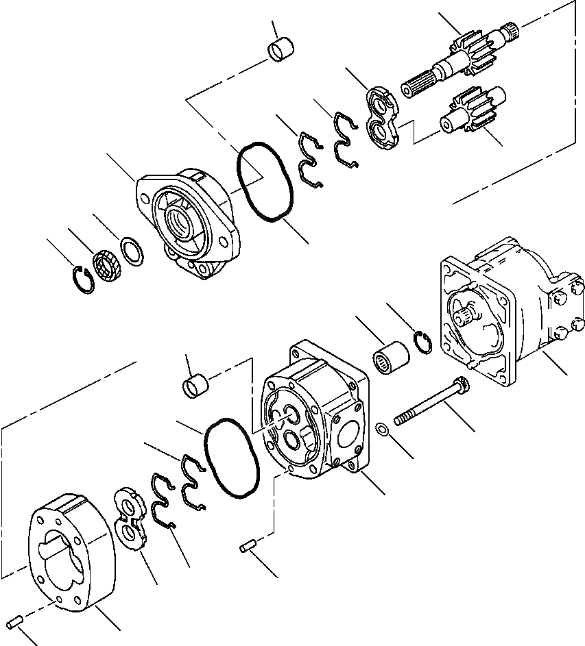 Схема запчастей Komatsu WA320-3L - FIG. F-7A НАСОС ТРАНСМИССИИ - ПЕРЕДН. НАСОС ASSEMBLY СИЛОВАЯ ПЕРЕДАЧА И КОНЕЧНАЯ ПЕРЕДАЧА