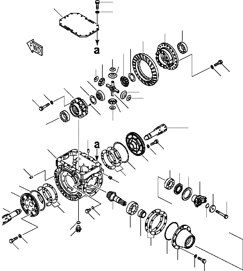 Схема запчастей Komatsu WA320-3L - FIG. F-A МОСТ ASSEMBLY - ПЕРЕДНИЙ ДИФФЕРЕНЦИАЛ ASSEMBLY СИЛОВАЯ ПЕРЕДАЧА И КОНЕЧНАЯ ПЕРЕДАЧА