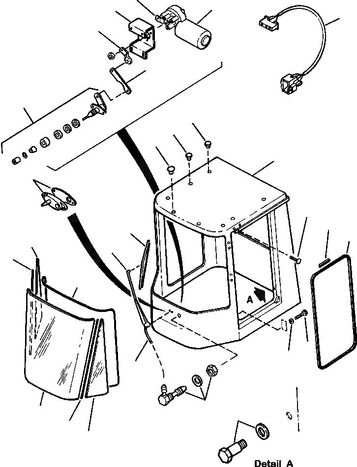 Схема запчастей Komatsu WA320-3L - FIG. K-A OPERATOR КАБИНА - ПЕРЕДН. ОКНА, ДВОРНИКИ И ДВЕРЬ УПЛОТНЕНИЕ КАБИНА ОПЕРАТОРА И СИСТЕМА УПРАВЛЕНИЯ