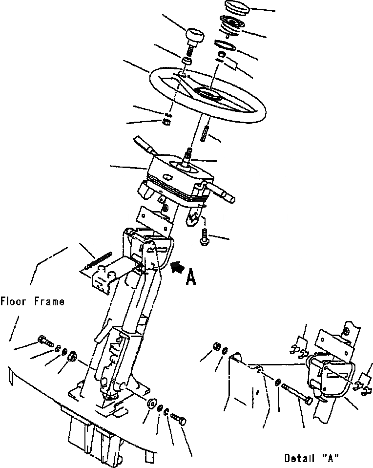 Схема запчастей Komatsu WA320-3L - FIG. K-A РУЛЕВОЕ КОЛЕСО И РУЛЕВ. КОЛОНКА КАБИНА ОПЕРАТОРА И СИСТЕМА УПРАВЛЕНИЯ