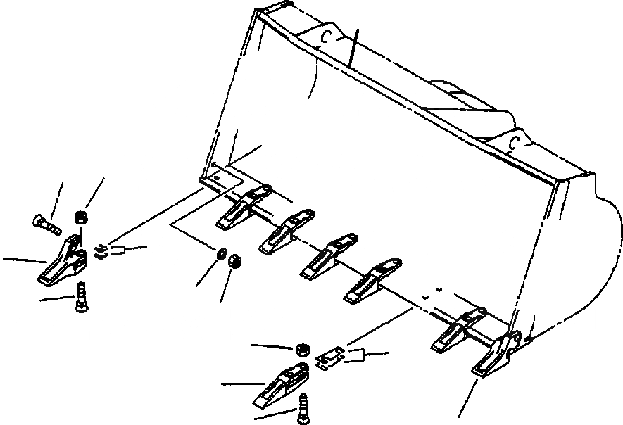 Схема запчастей Komatsu WA320-3L - FIG. T-A БОЛТ-ON КОВШ TEETH - KOMATSU РАБОЧЕЕ ОБОРУДОВАНИЕ