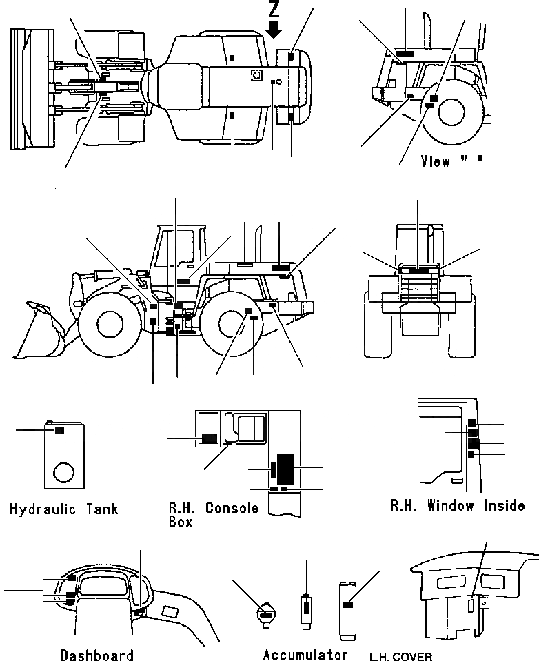 Схема запчастей Komatsu WA320-3L - FIG. U-A PROВОЗДУХОВОДЫ GRAPHICS - ФРАНЦИЯ МАРКИРОВКА