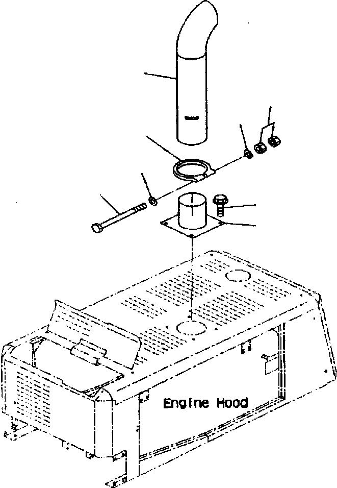 Схема запчастей Komatsu WA320-3MC - FIG NO. B-A ВЫХЛОПНАЯ ТРУБА КОМПОНЕНТЫ ДВИГАТЕЛЯ