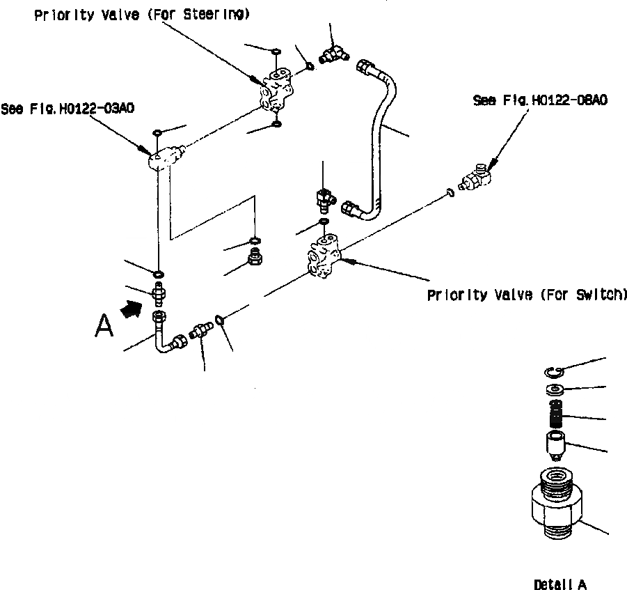 Схема запчастей Komatsu WA320-3MC - FIG NO. H-A КЛАПАН РУЛЕВОГО УПРАВЛЕНИЯ ПЕРЕКЛЮЧАТЕЛЬ ЛИНИЯ НАСОСА ГИДРАВЛИКА