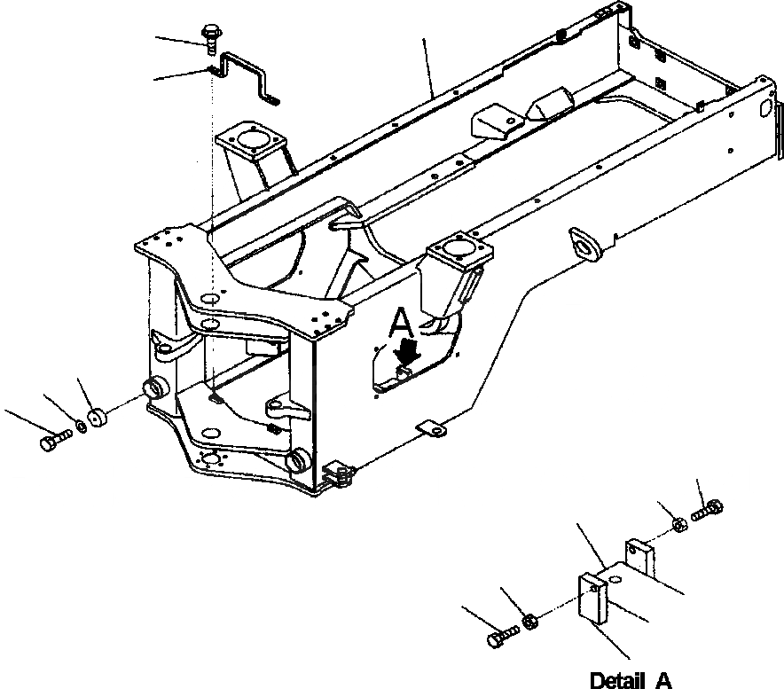 Схема запчастей Komatsu WA320-3MC - FIG NO. J-A ЗАДН. РАМА ПЕРЕДН. РАМА