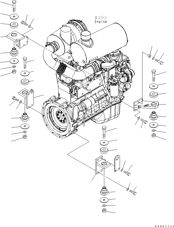 Схема запчастей Komatsu WA320PT-5L - КРЕПЛЕНИЕ ДВИГАТЕЛЯ КОМПОНЕНТЫ ДВИГАТЕЛЯ