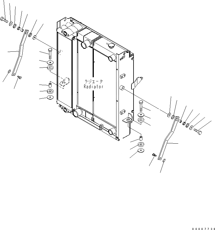 Схема запчастей Komatsu WA320PT-5L - КРЕПЛЕНИЕ РАДИАТОРА СИСТЕМА ОХЛАЖДЕНИЯ