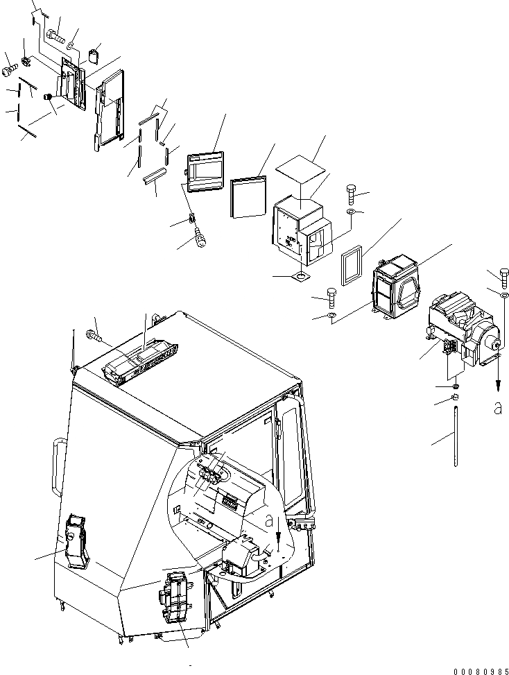 Схема запчастей Komatsu WA320PT-5L - ПОЛ (КОНДИЦ. ВОЗДУХА) КАБИНА ОПЕРАТОРА И СИСТЕМА УПРАВЛЕНИЯ