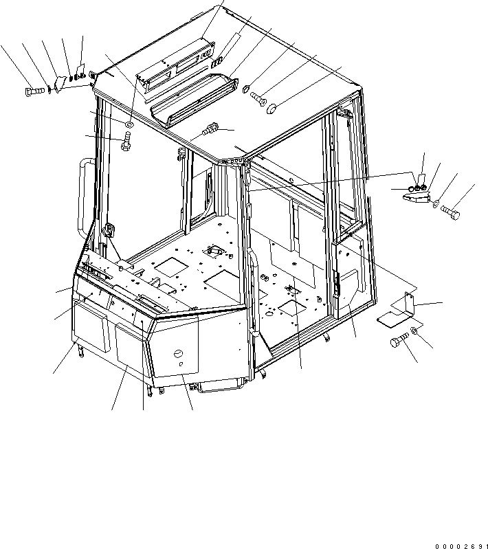 Схема запчастей Komatsu WA320PT-5L - КАБИНА ROPS (INSULATION И РАДИО COVER) КАБИНА ОПЕРАТОРА И СИСТЕМА УПРАВЛЕНИЯ