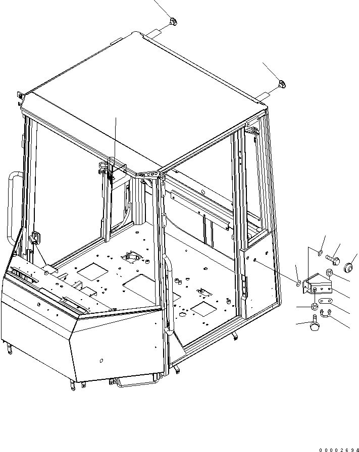 Схема запчастей Komatsu WA320PT-5L - КАБИНА ROPS (ФИКСАТОР ДВЕРИ) КАБИНА ОПЕРАТОРА И СИСТЕМА УПРАВЛЕНИЯ