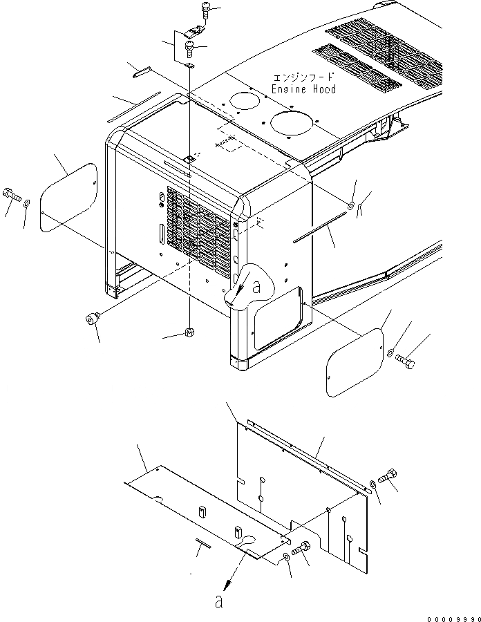 Схема запчастей Komatsu WA320PT-5L - КАПОТ (BULKHEAD) ЧАСТИ КОРПУСА