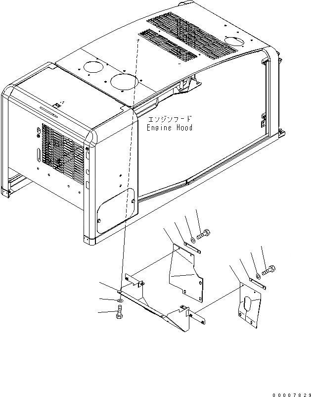 Схема запчастей Komatsu WA320PT-5L - КАПОТ (ВОЗДУХОВОДЫ COVER) ЧАСТИ КОРПУСА