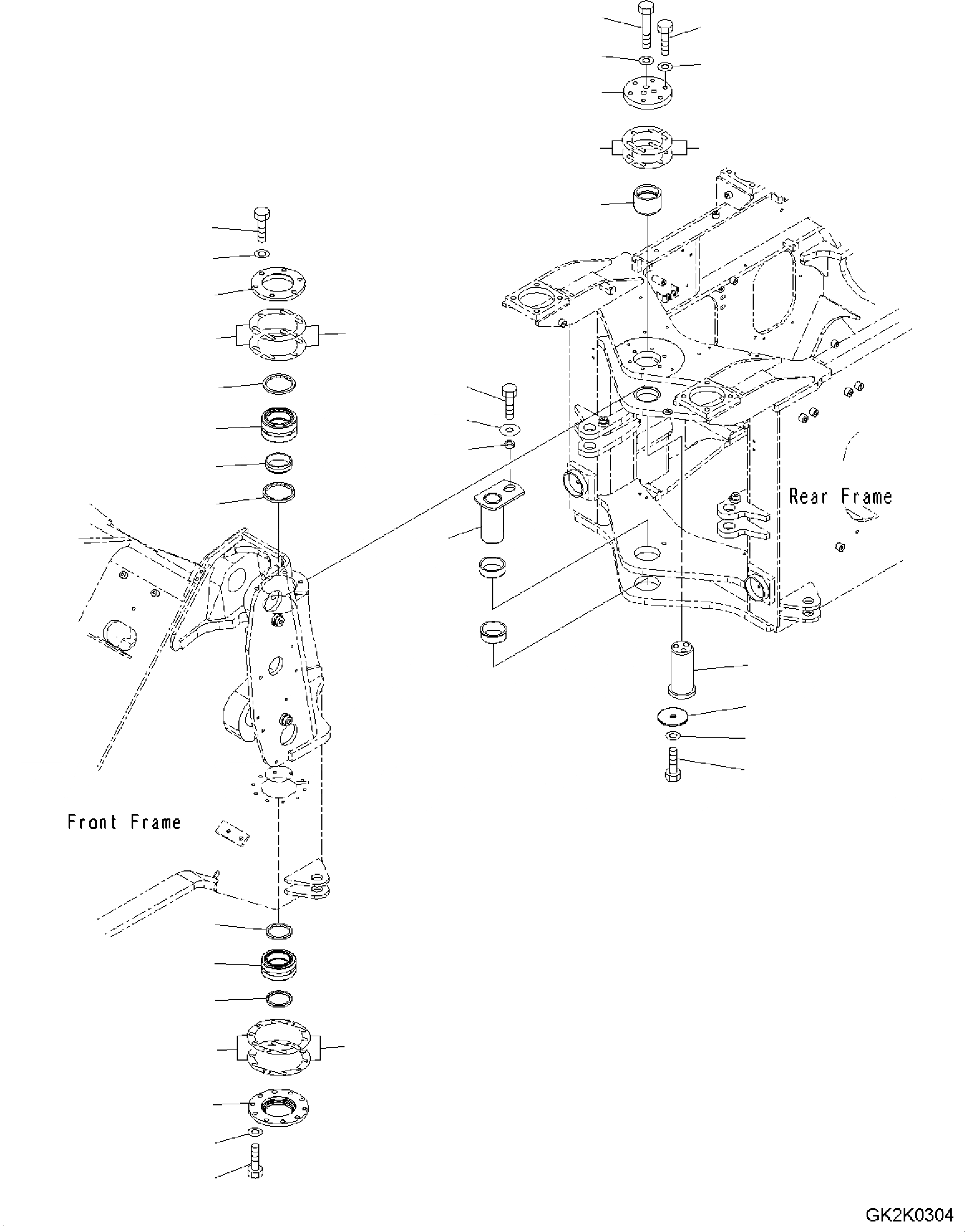 Схема запчастей Komatsu WA320-6 - HINGE ПАЛЕЦ HINGE ПАЛЕЦ