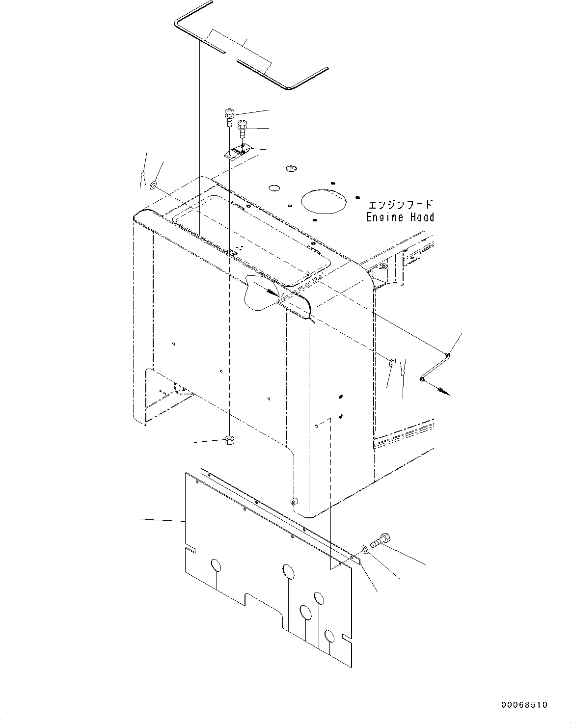 Схема запчастей Komatsu WA320-6 - КАПОТ, BULKHEAD КАПОТ