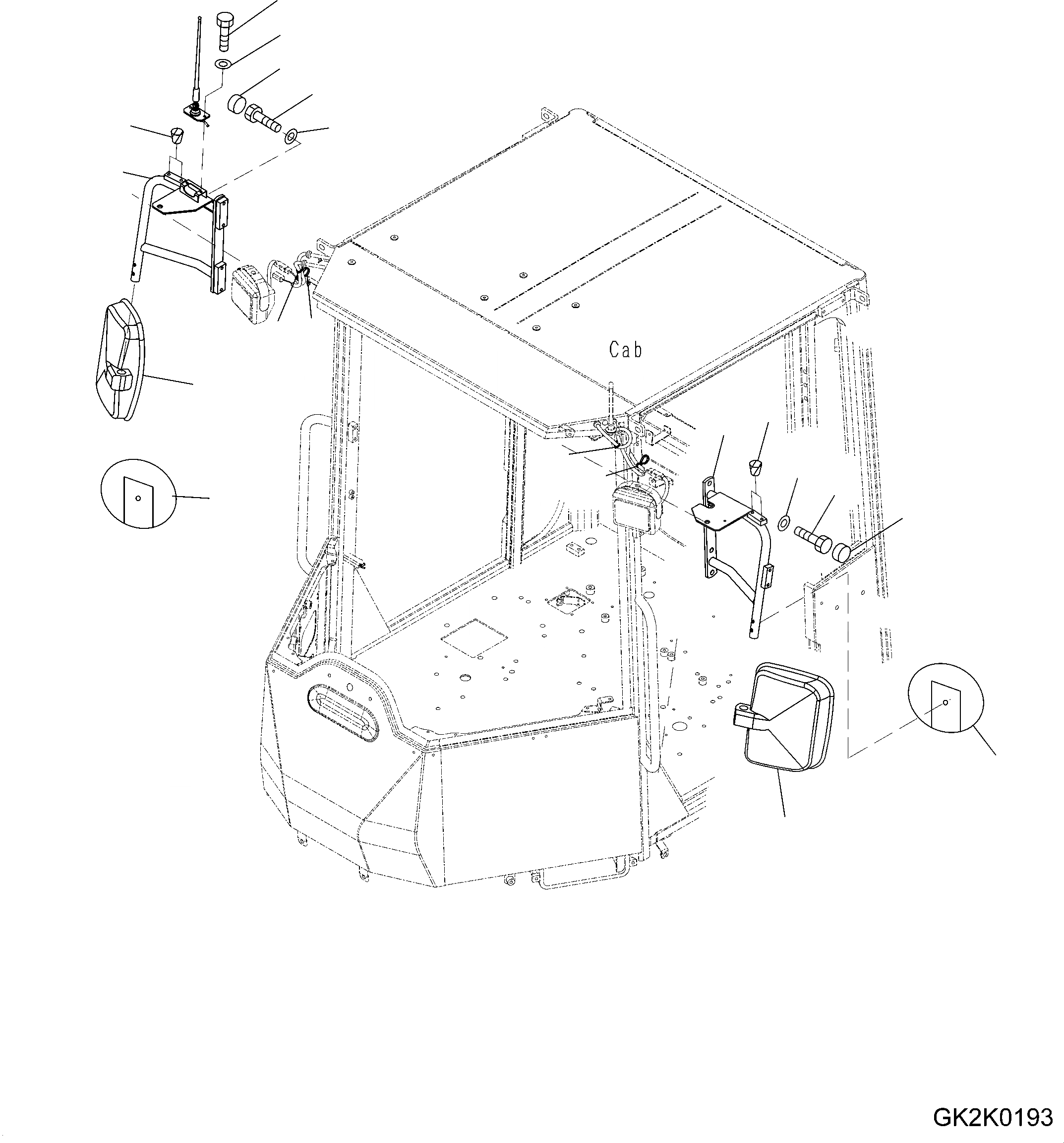 Схема запчастей Komatsu WA320-6 - MIRROR, ДОПОЛН. CONVEX MIRROR MIRROR, ДОПОЛН. CONVEX MIRROR