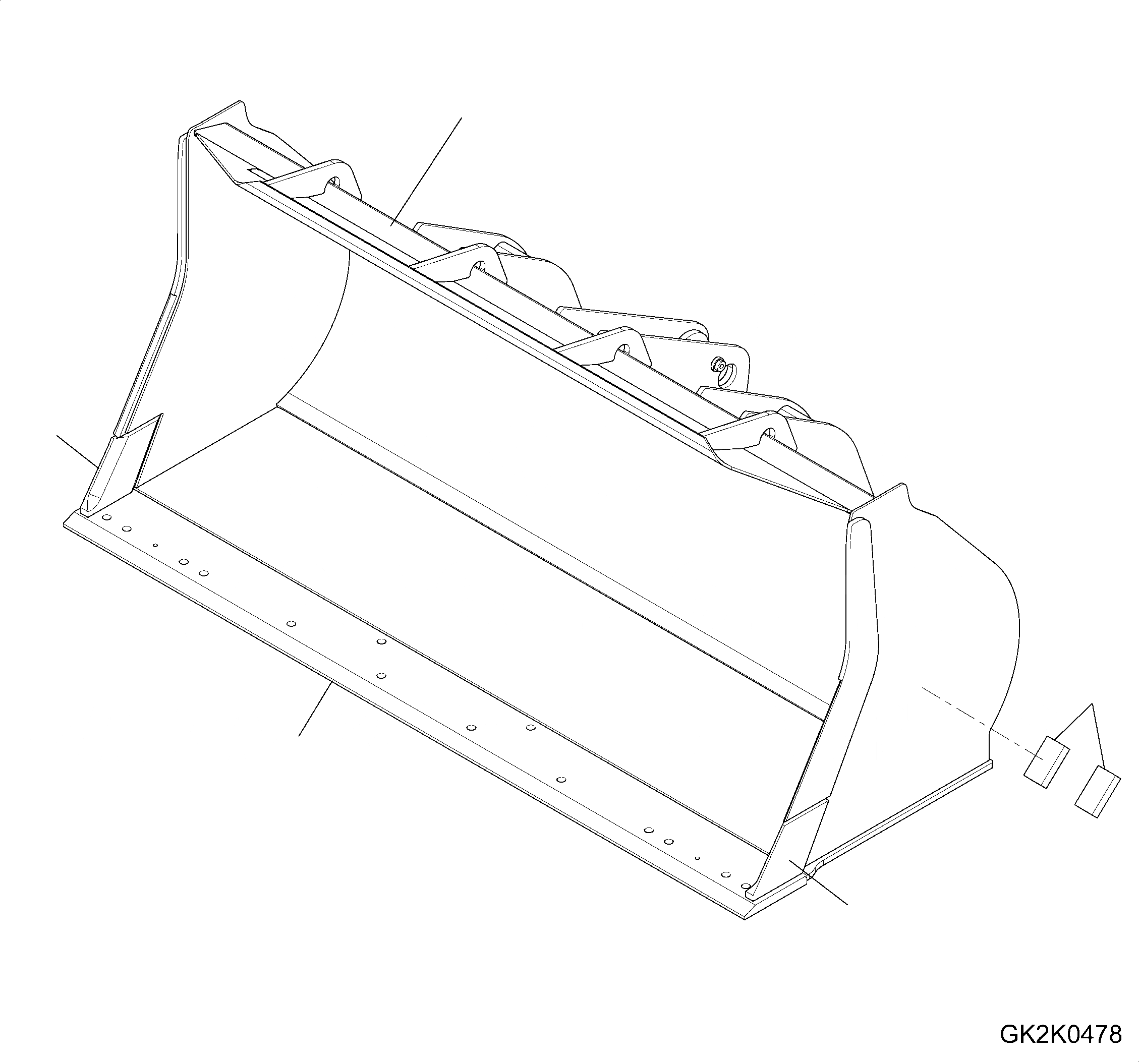 Схема запчастей Komatsu WA320-6 - КОВШ, БЕЗ TEETH, .7CBM, ТИП-A КОВШ, БЕЗ TEETH, .7CBM, ТИП-A