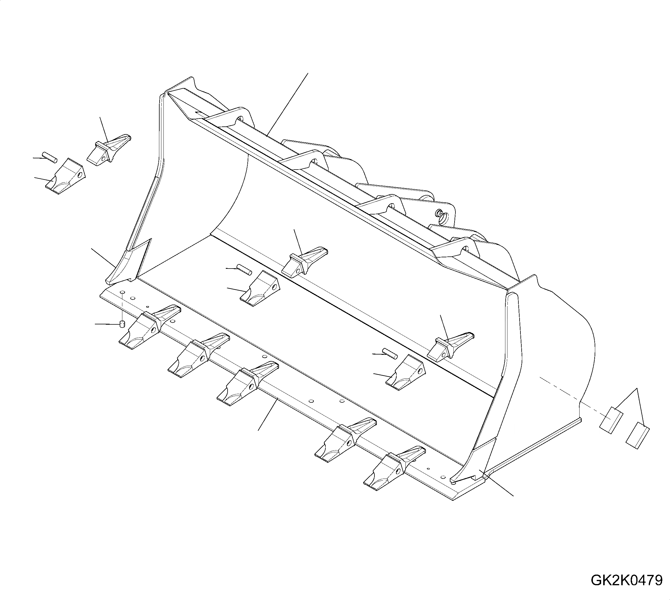 Схема запчастей Komatsu WA320-6 - КОВШ, С TEETH, .7CBM, ТИП-A КОВШ, С TEETH, .7CBM, ТИП-A