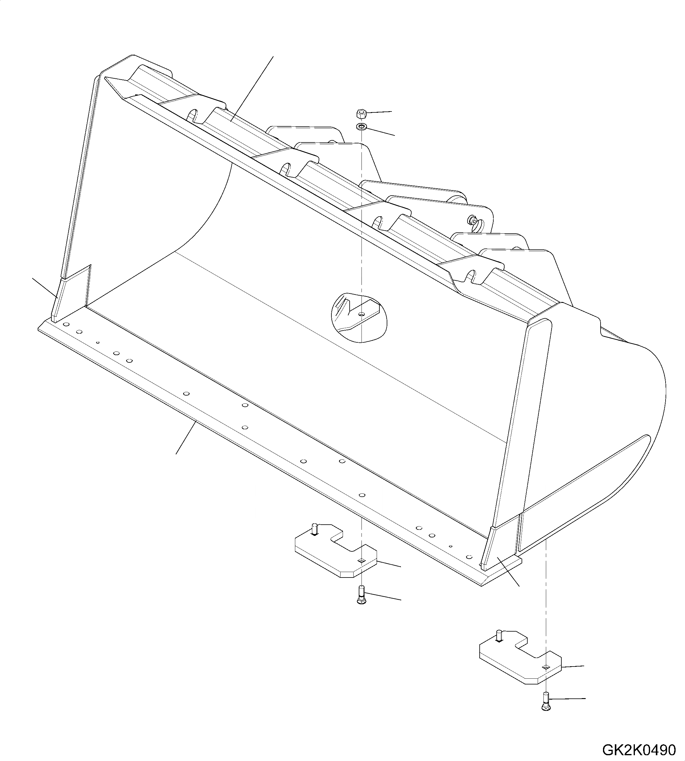 Схема запчастей Komatsu WA320-6 - КОВШ, БЕЗ TEETH, .CBM, ТИП-CB КОВШ, БЕЗ TEETH, .CBM, ТИП-CB