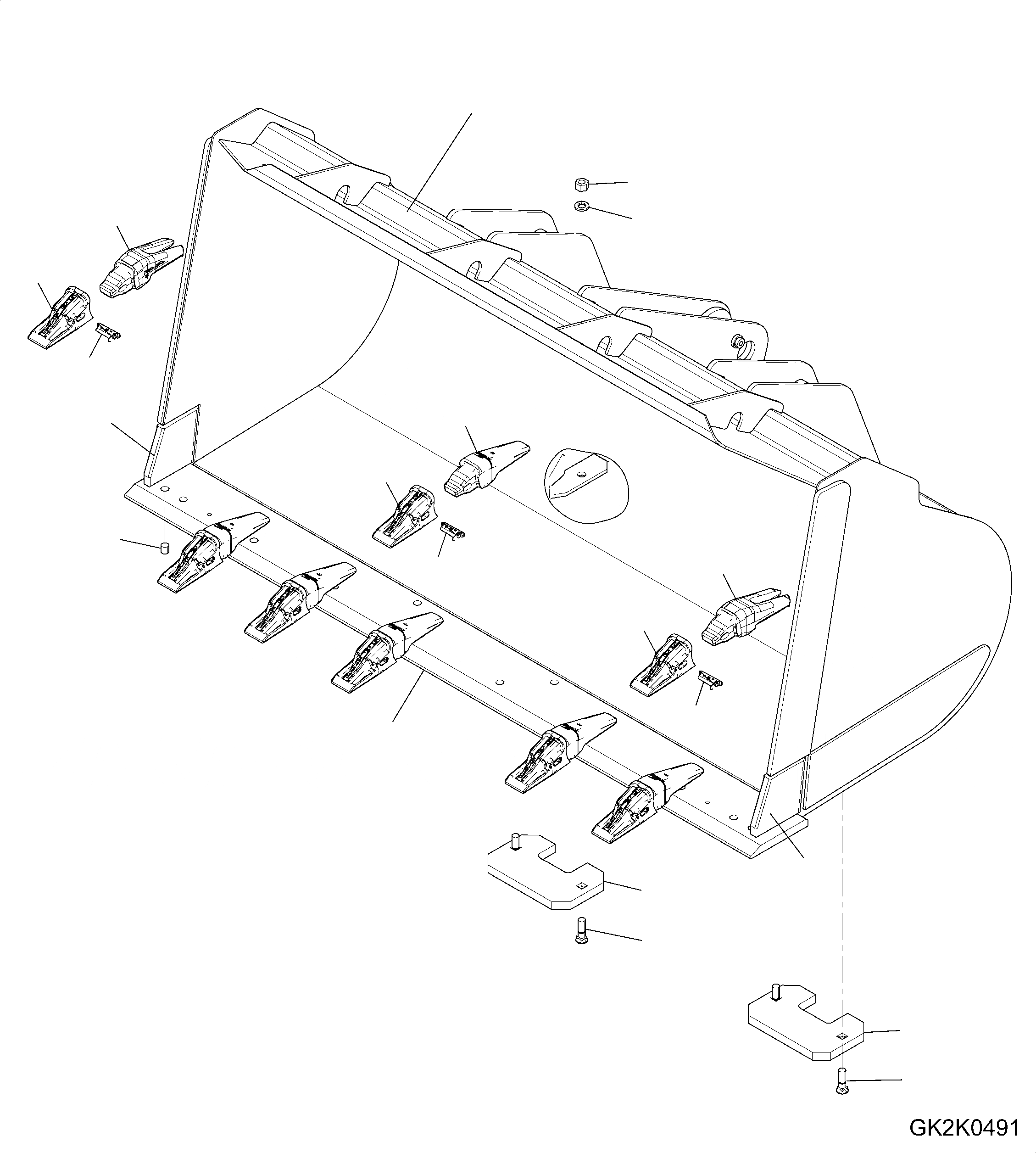 Схема запчастей Komatsu WA320-6 - КОВШ, С TEETH, .CBM, ТИП-CB КОВШ, С TEETH, .CBM, ТИП-CB