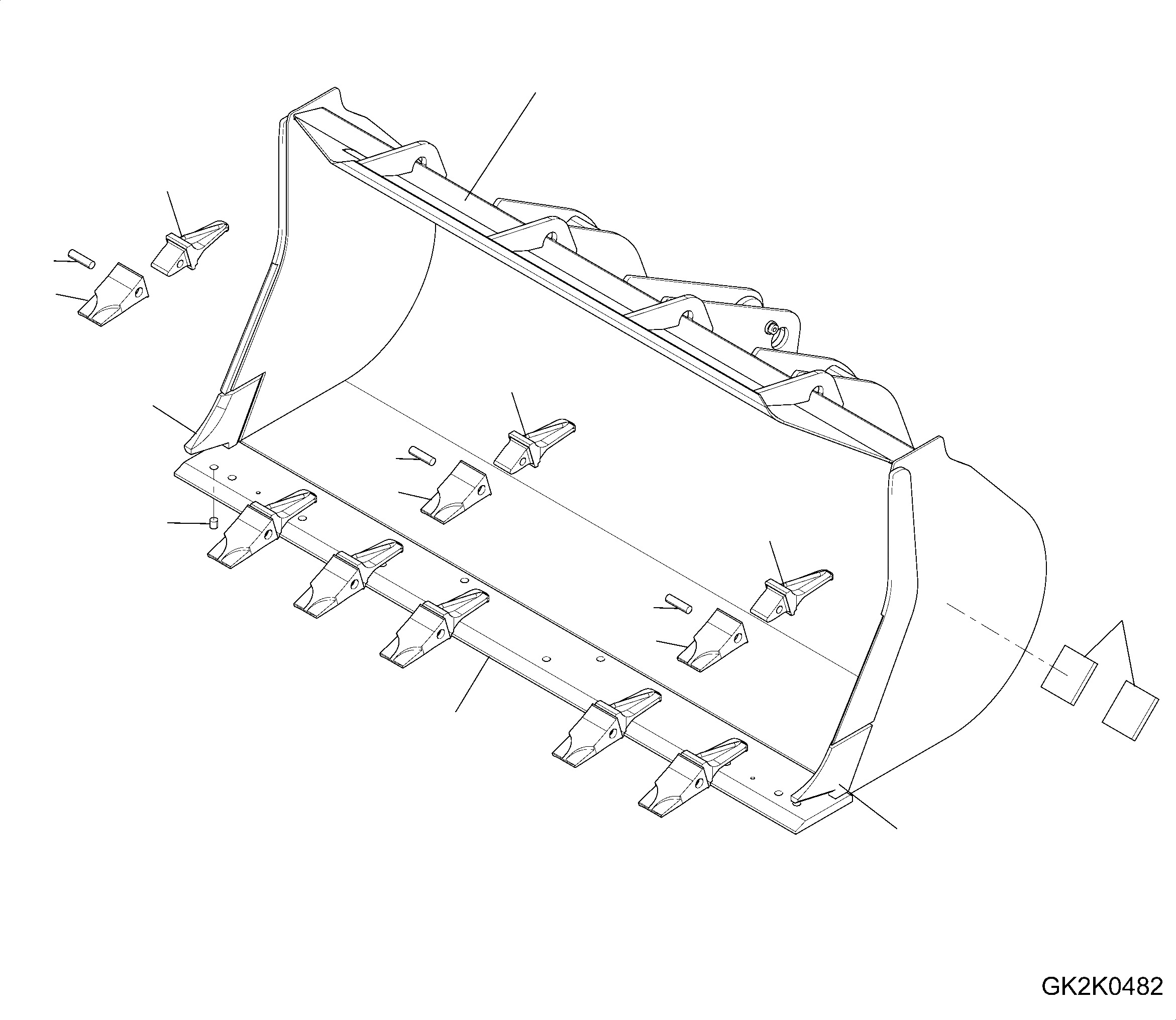 Схема запчастей Komatsu WA320-6 - КОВШ, С TEETH, .7CBM, ТИП-C КОВШ, С TEETH, .7CBM, ТИП-C