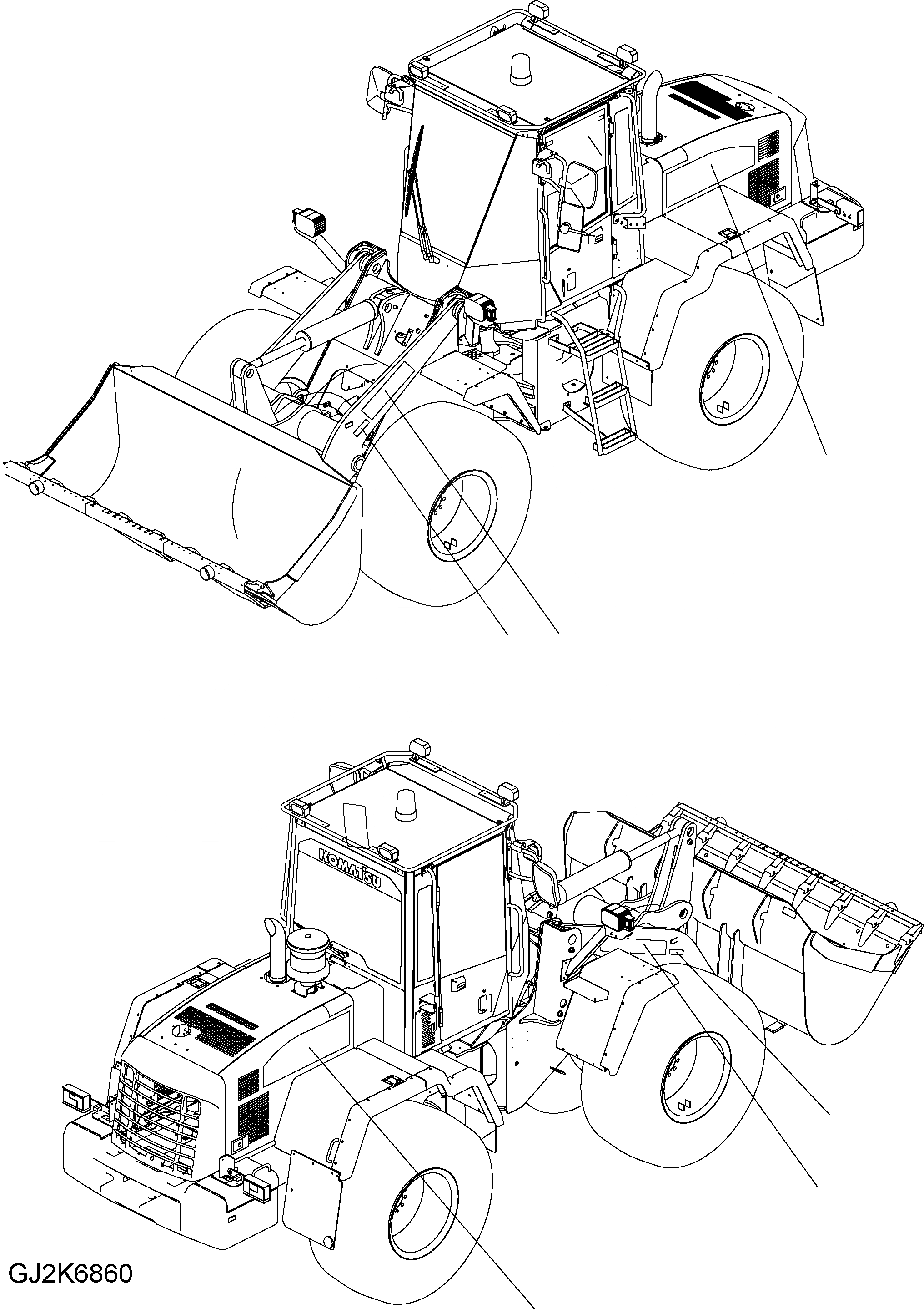 Схема запчастей Komatsu WA320-6 Highlift - ТАБЛИЧКИ ТАБЛИЧКИ