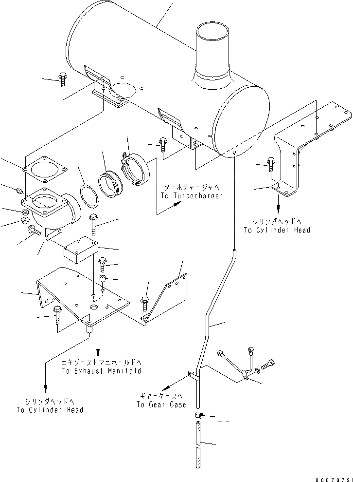 Схема запчастей Komatsu WA380-5L - ГЛУШИТЕЛЬ КОМПОНЕНТЫ ДВИГАТЕЛЯ