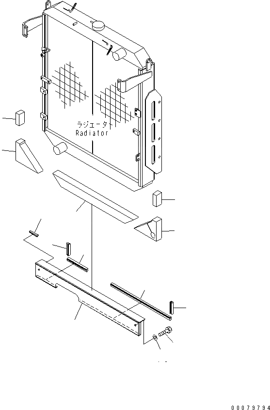 Схема запчастей Komatsu WA380-5L - РАДИАТОР (ЩИТКИ) СИСТЕМА ОХЛАЖДЕНИЯ