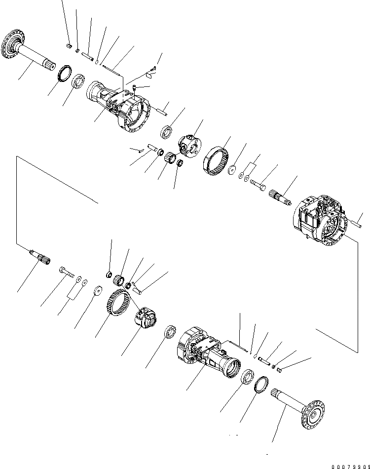 Схема запчастей Komatsu WA380-5L - ПЕРЕДНИЙ МОСТ (КОНЕЧНАЯ ПЕРЕДАЧА) СИЛОВАЯ ПЕРЕДАЧА И КОНЕЧНАЯ ПЕРЕДАЧА