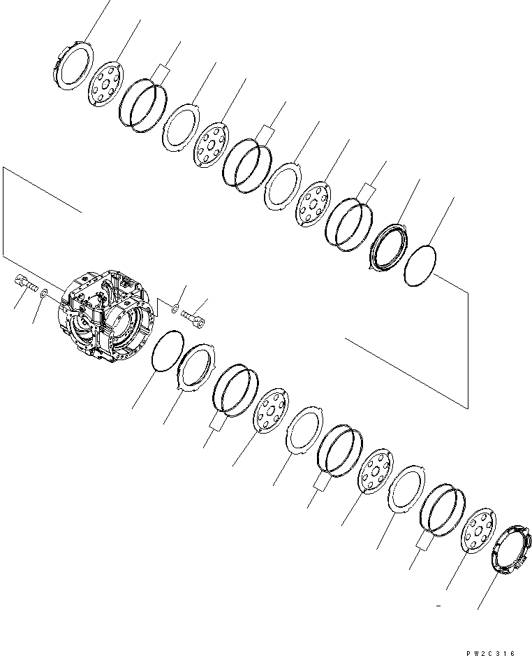 Схема запчастей Komatsu WA380-5L - ЗАДН. МОСТ (ТОРМОЗ.) СИЛОВАЯ ПЕРЕДАЧА И КОНЕЧНАЯ ПЕРЕДАЧА
